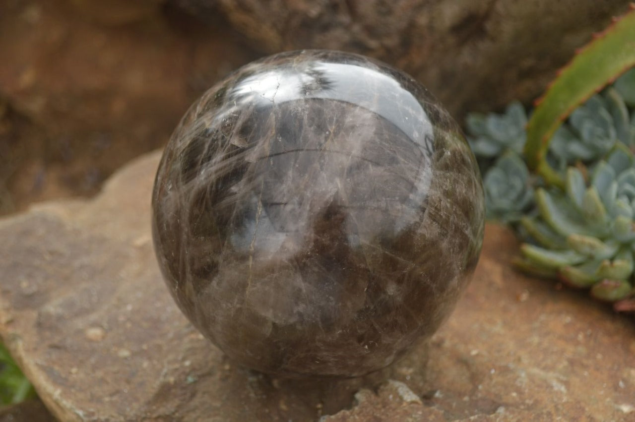 Polished natural Smokey Quartz Sphere Large