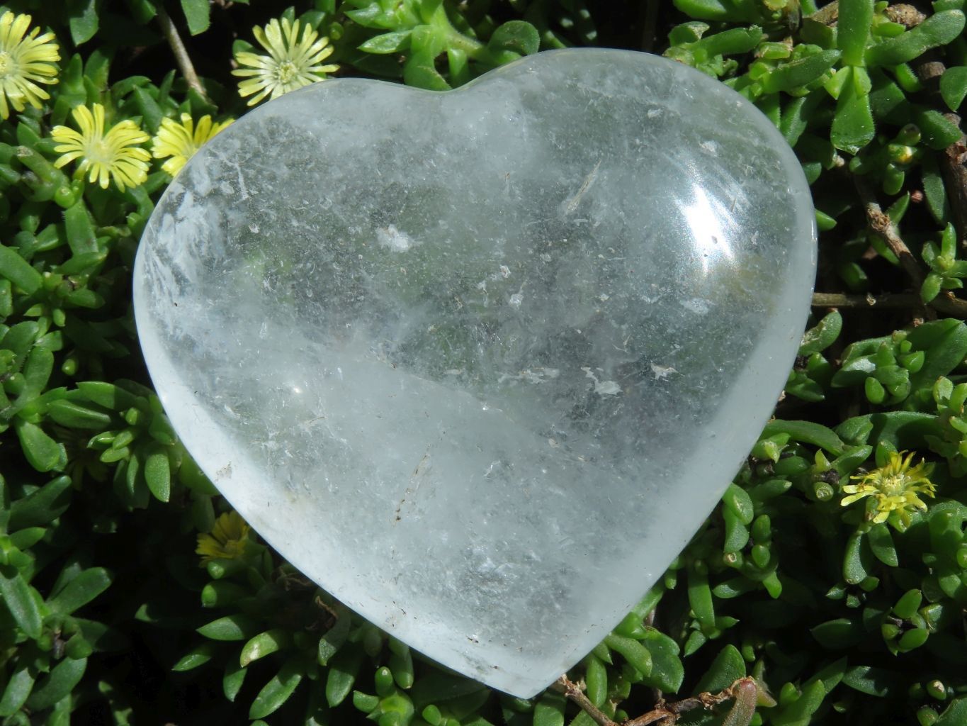 Polished Natural Clear Quartz Hearts