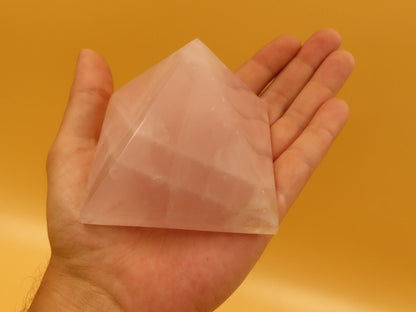 Polished Natural Rose Quartz Crystal Pyramid L