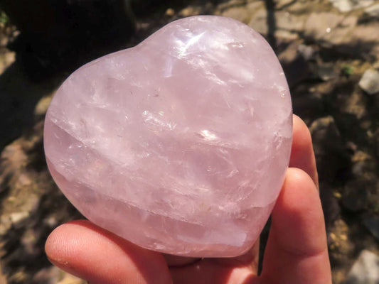 Polished natural Rose Quartz Heart