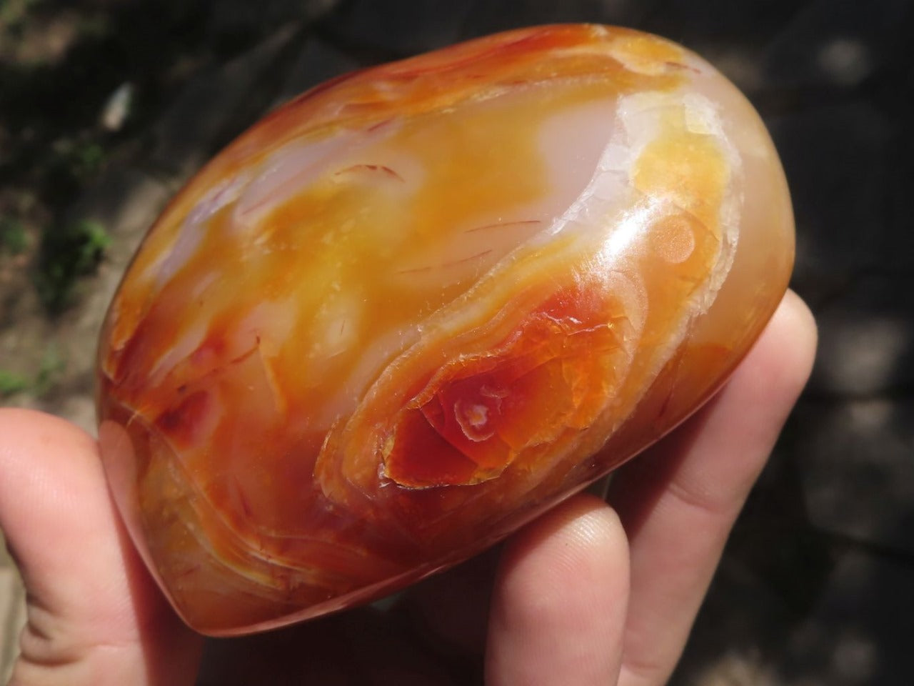 Gorgeous Polished Natural  Carnelian Agate Heart