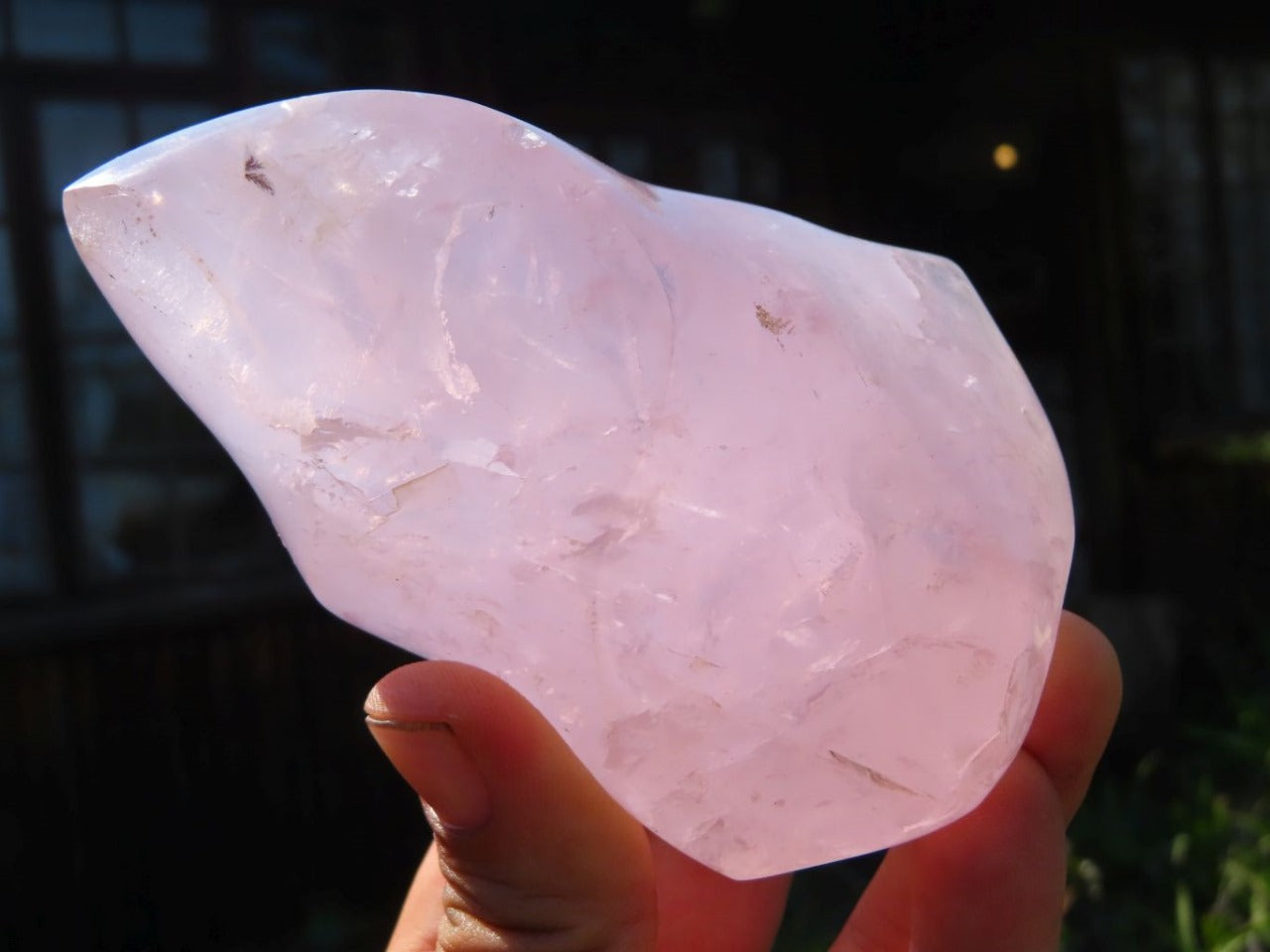 Stunning Polished Rose Quartz Flame