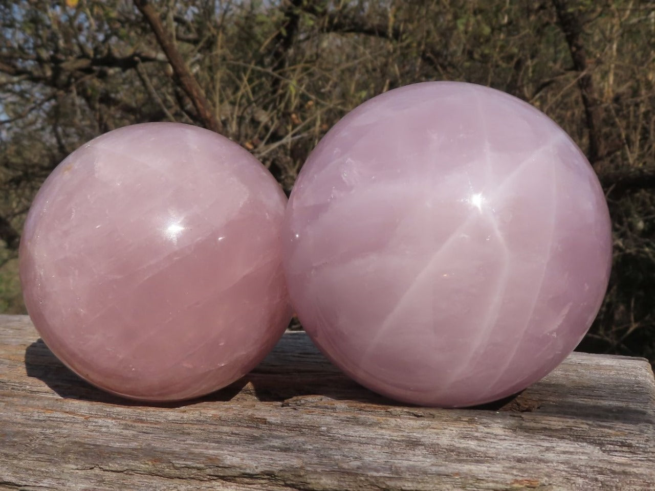 Polished Natural Rose Quartz Spheres