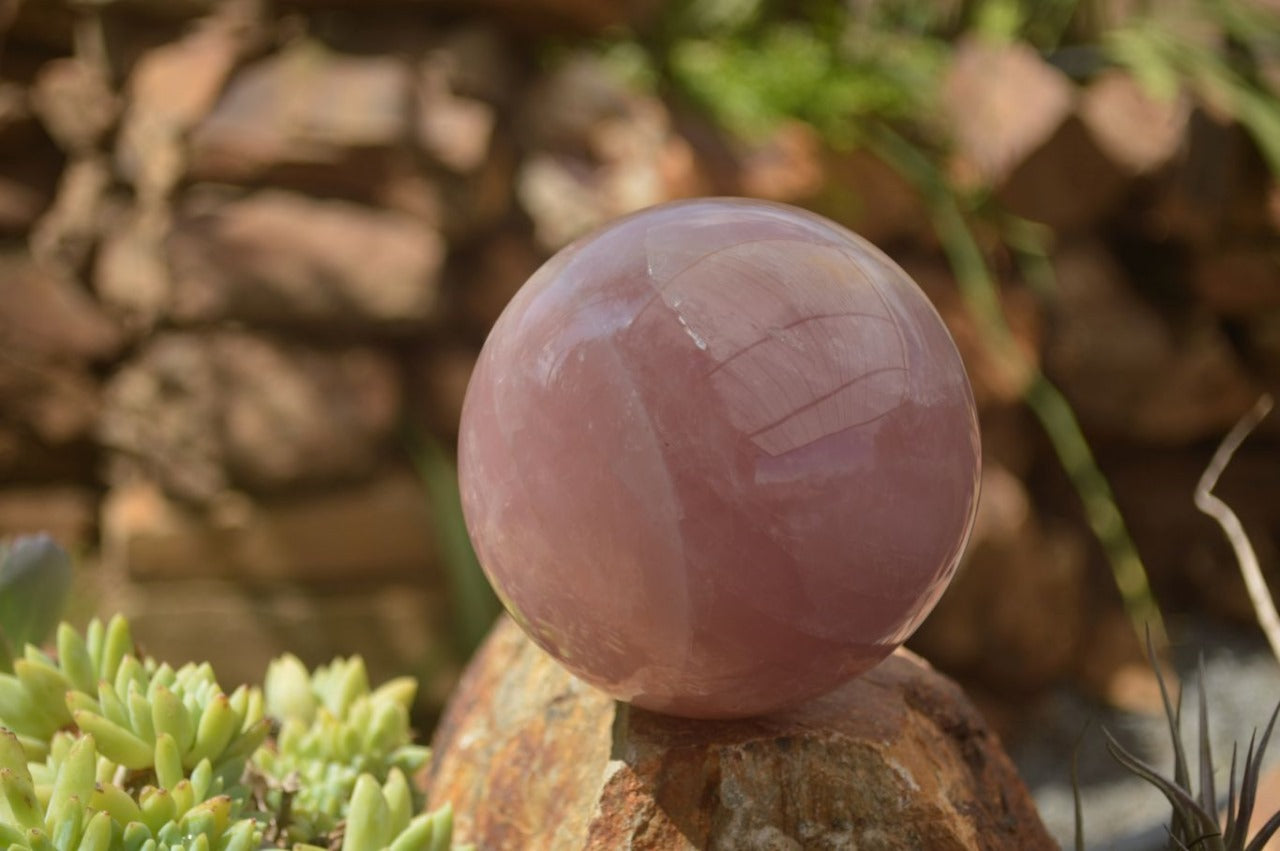 Polished Natural Rose quartz Spheres