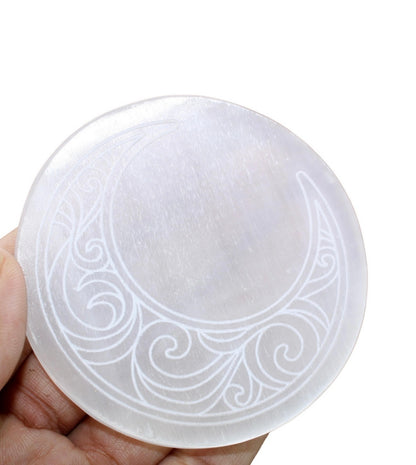 Selenite Charging Plate -crescent moon