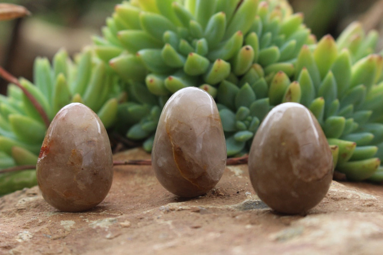 Polished Natural Smokey Quartz Eggs