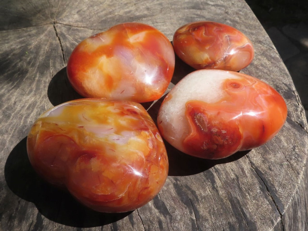 Gorgeous Polished Natural  Carnelian Agate Heart